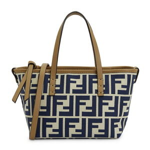 FENDI FF Jacquard Shopper Tote Shoulder Bag Brown